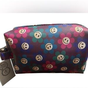 Floral Smiley Cosmetic Bag